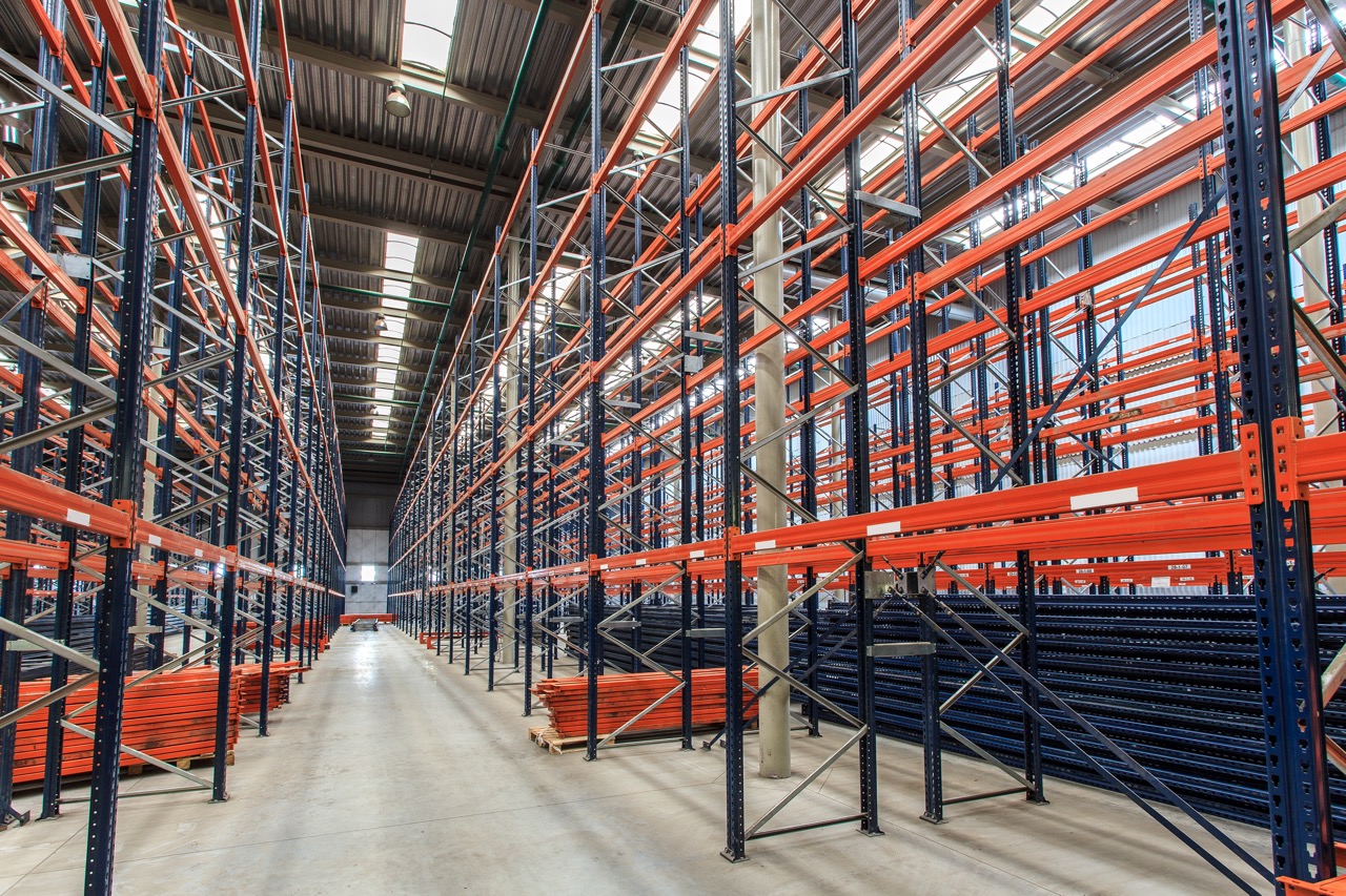 empty warehouse racks